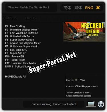 Трейнер для Wrecked Unfair Car Stunts Racing Game [v1.0.8]
