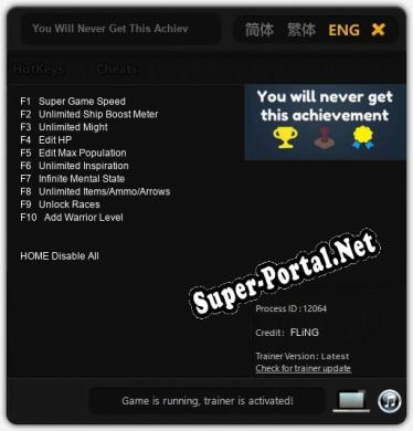 You Will Never Get This Achievement: Трейнер +10 [v1.7]