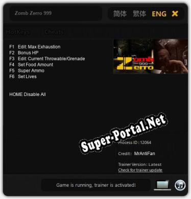 Zomb Zerro 999: Читы, Трейнер +6 [MrAntiFan]