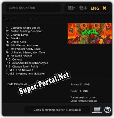 ZOMBI ROCKSTAR: Читы, Трейнер +14 [FLiNG]
