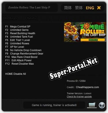 Трейнер для Zombie Rollerz The Last Ship Prologue [v1.0.5]