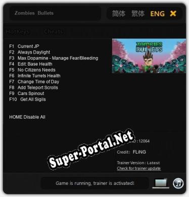 Трейнер для Zombies  Bullets [v1.0.8]