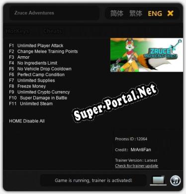 Трейнер для Zruce Adventures [v1.0.7]